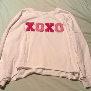 Chic Soul Women's Sweater in Pink and White